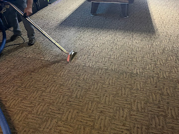 #OurWork Close up of heavily stained dark carpet before professional cleaning in Cache Valley rental property